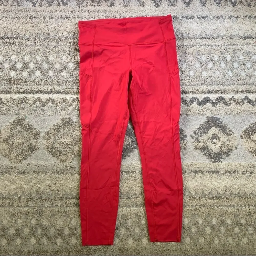 Lululemon Fast & Free 7/8 Tights ll Non-Reflective Nulux 10 Dark Red